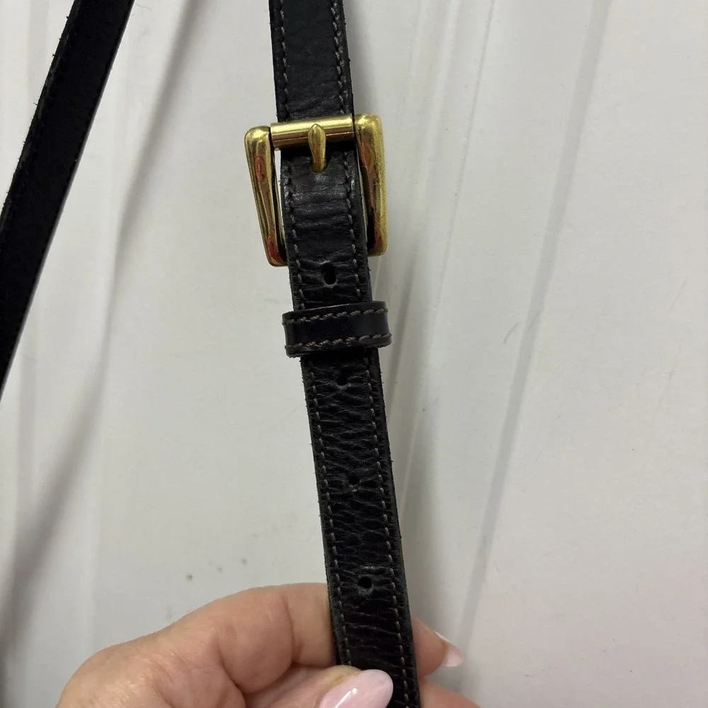 Dooney and‎ Bourke | Black and Gold Women's Bag, Vintage Cabrio Leather Hobo